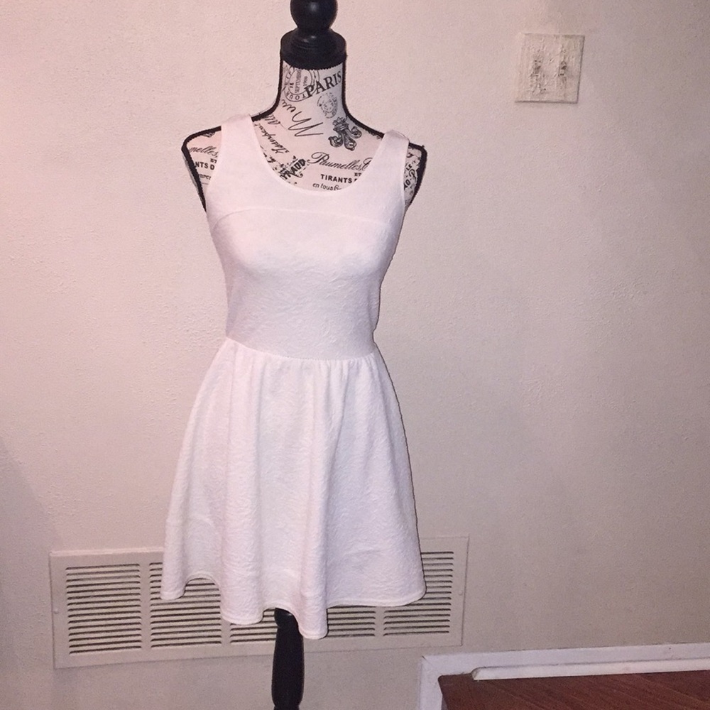 Aqua white skater dress size small worn once
